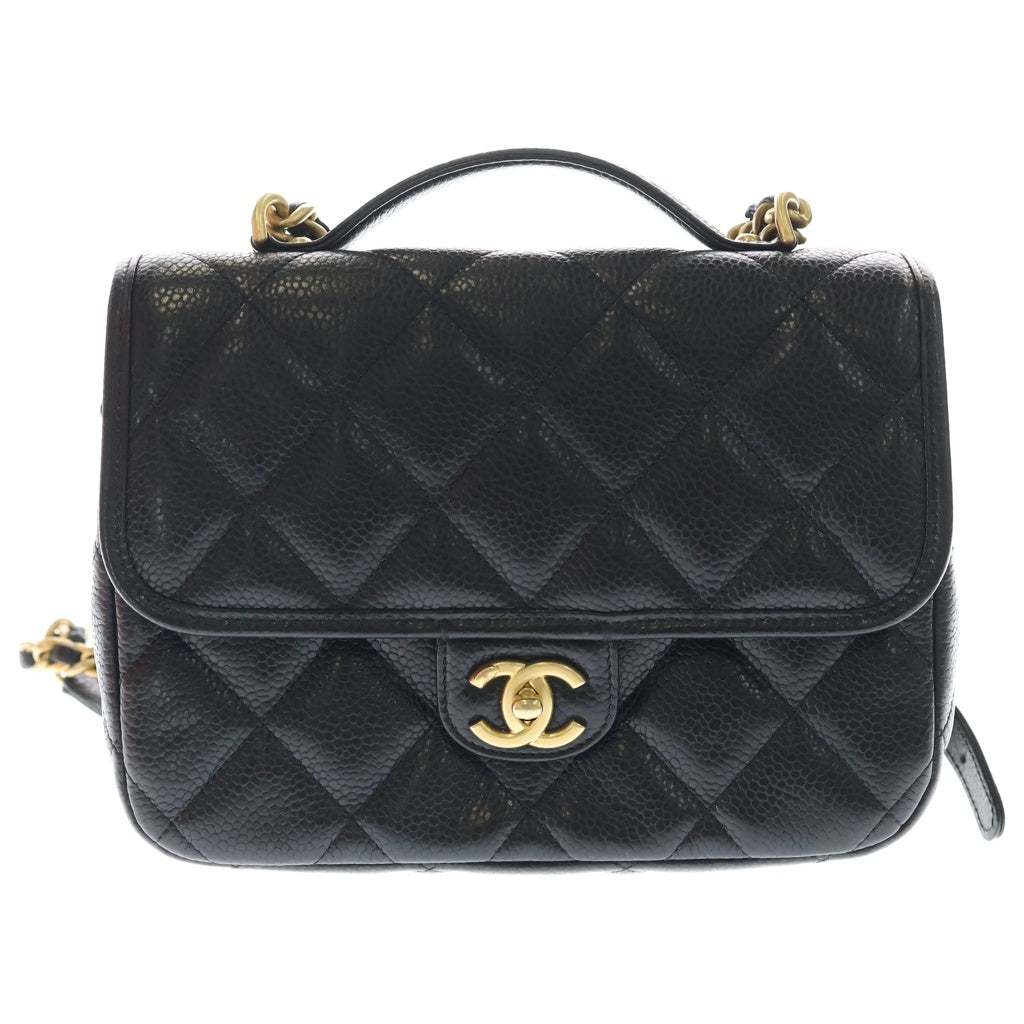 CHANEL(シャネル) マトラッセ リュック バックパック ブラック キャビアスキン レザー ゴールド金具 プレート AS5347 レディース