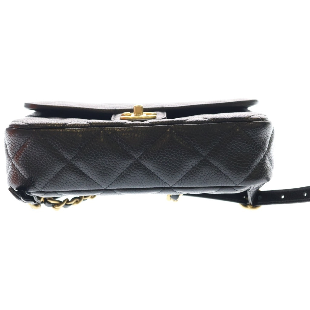 CHANEL(シャネル) マトラッセ リュック バックパック ブラック キャビアスキン レザー ゴールド金具 プレート AS5347 レディース