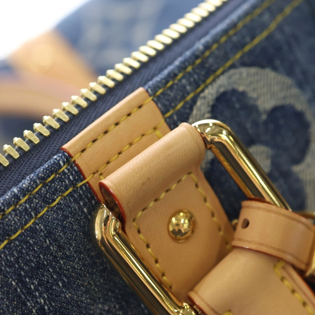 LOUIS VUITTON(ルイヴィトン) モノグラムデニム キーポルバンドリエール45 ボストンバッグ ゴールド金具 インディゴ M24315 レディース