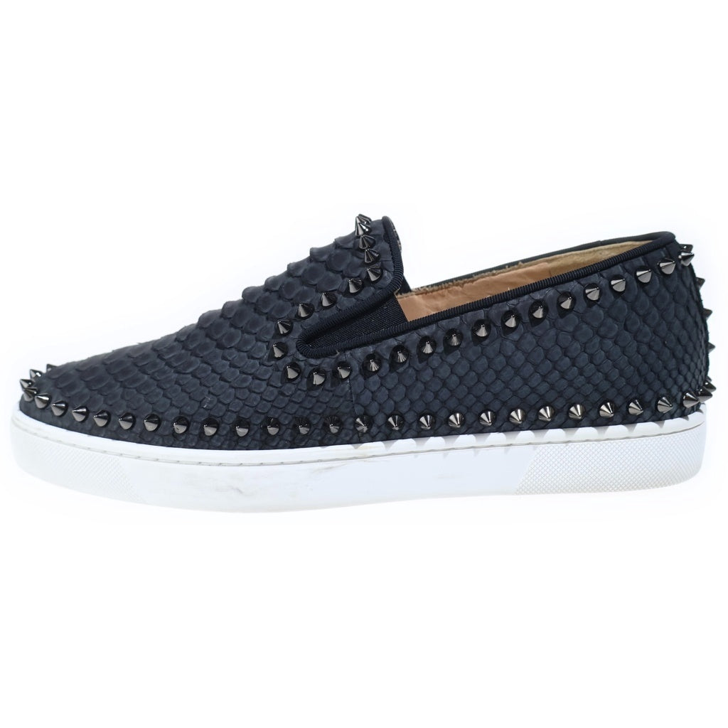 CHRISTIAN LOUBOUTIN(クリスチャンルブタン) PIK BOAT BLACK ピックボートブラックスタッズ スニーカー #40.5 3180363