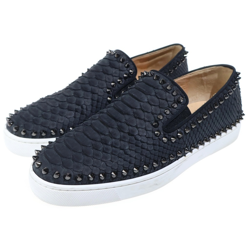 CHRISTIAN LOUBOUTIN(クリスチャンルブタン) PIK BOAT BLACK ピックボートブラックスタッズ スニーカー #40.5 3180363