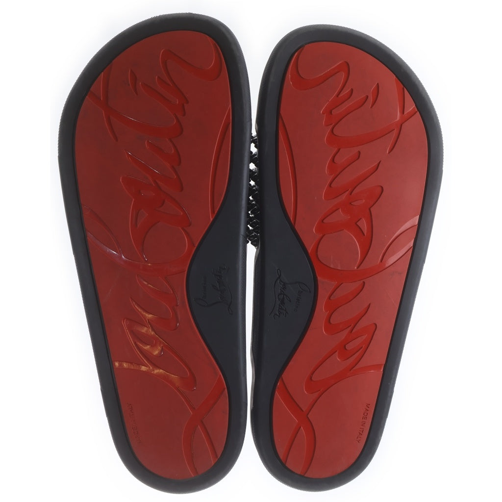 CHRISTIAN LOUBOUTIN(クリスチャンルブタン) POOL FUN FLAT CALF プールファンフラットカーフ スタッズサンダル ブラック #41.5 1201293
