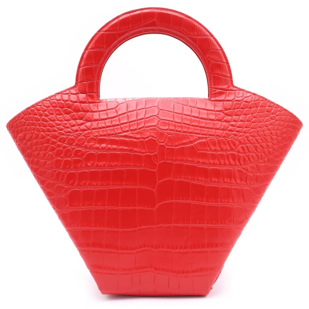 BOTTEGA VENETA(ボッテガヴェネタ) ドール ハンドバッグ トートバッグ レッド 型押しクロコ レディース