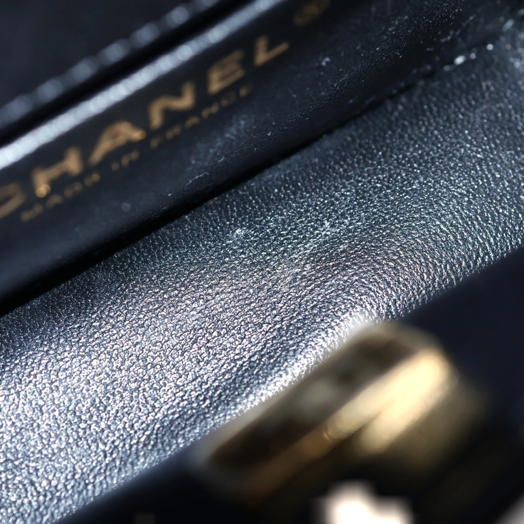 CHANEL(シャネル) ミニボーイシャネル ショルダーバッグ チェーンバッグ ミニバッグ ブラック レザー ゴールド金具 レディース
