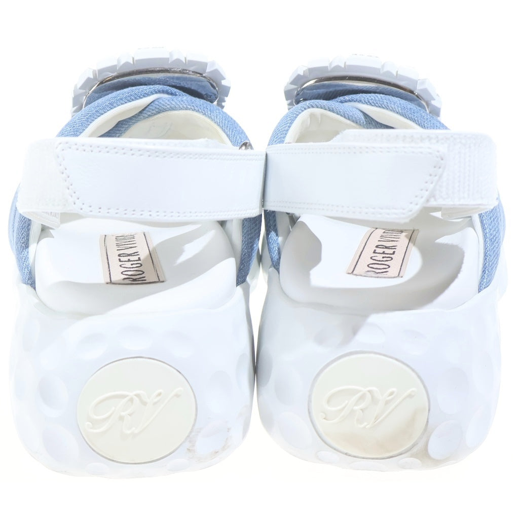 Roger Vivier(ロジェヴィヴィエ) ヴィヴランライトファブリックサンダル ライトブルー #38 レディース