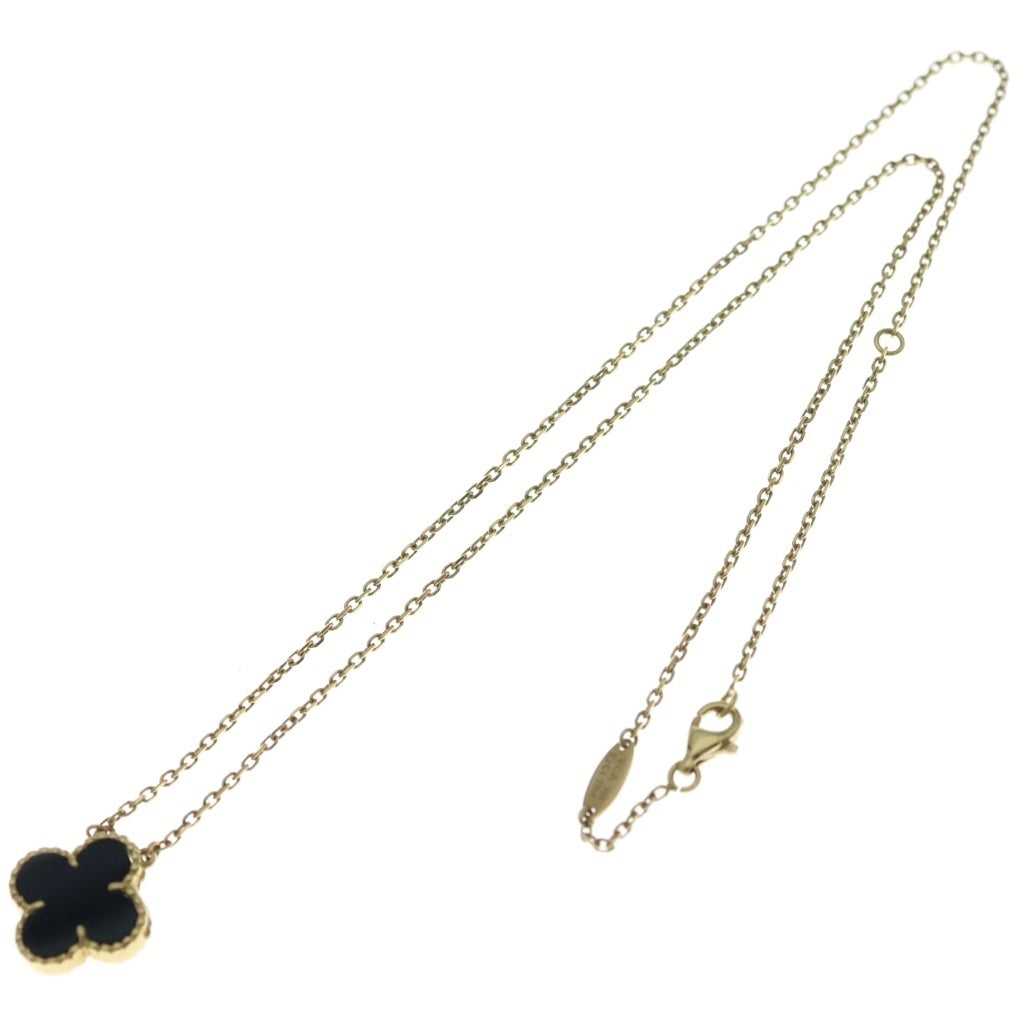 Van Cleef & Arpels(ヴァンクリーフアンドアーペル) ヴィンテージアルハンブラ オニキス ネックレス ペンダント チェーン ブラック×ゴールド 750 レディース