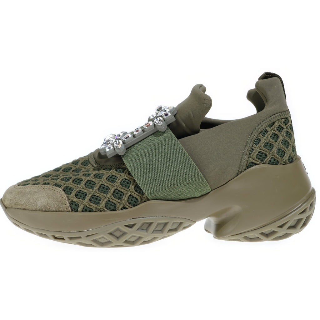 Roger Vivier(ロジェヴィヴィエ) ヴィヴランファブリック ローカットスニーカー ファブリック カーキ レディース