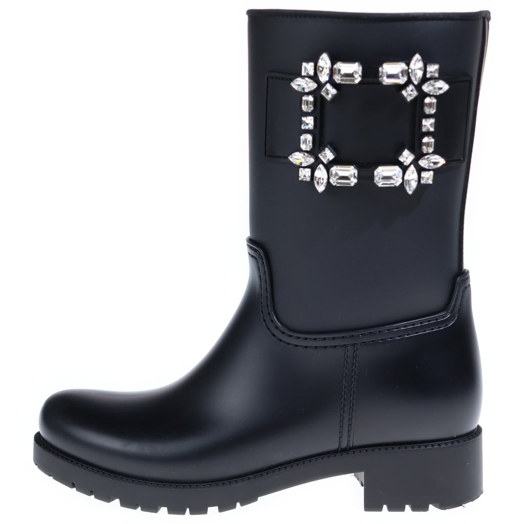 Roger Vivier(ロジェヴィヴィエ) テンペットヴィヴストラスバックルレインブーツ ロングブーツ ブラック レディース