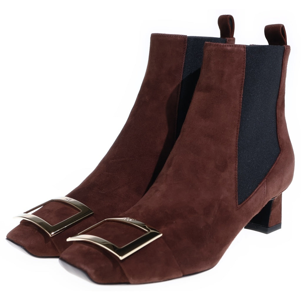 Roger Vivier(ロジェヴィヴィエ) ベルヴィヴィエスエードチェルシーブーツ ロングブーツ ブラウン レディース