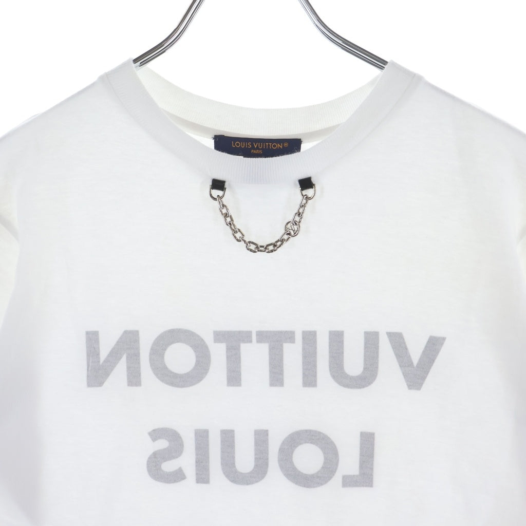 LOUIS VUITTON(ルイヴィトン) 20SS チェーン リバースロゴ プリント 半袖Tシャツ カットソー ホワイト RW201WW LCT FITS02 レディース