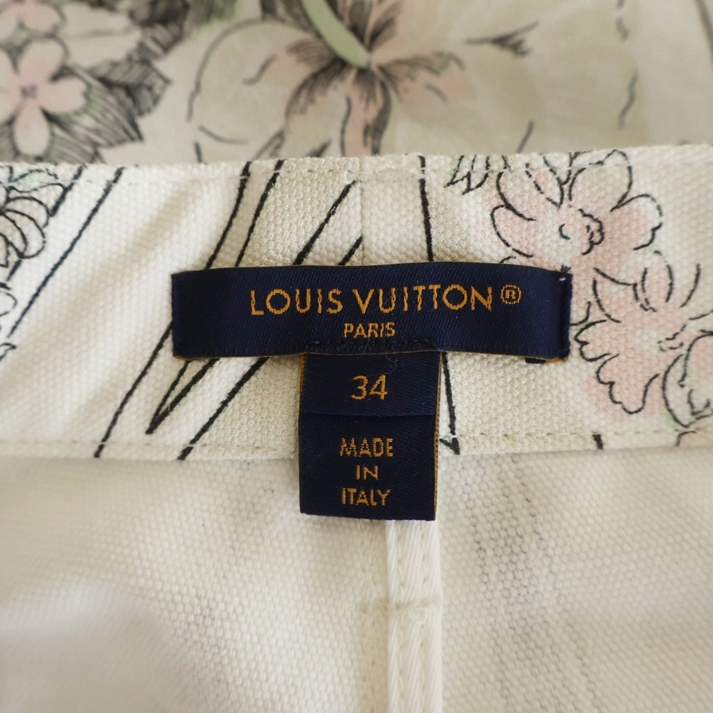 LOUIS VUITTON(ルイヴィトン) フローラルウォールペーパープリントパンツ ホワイト #34 1AK5QL レディース