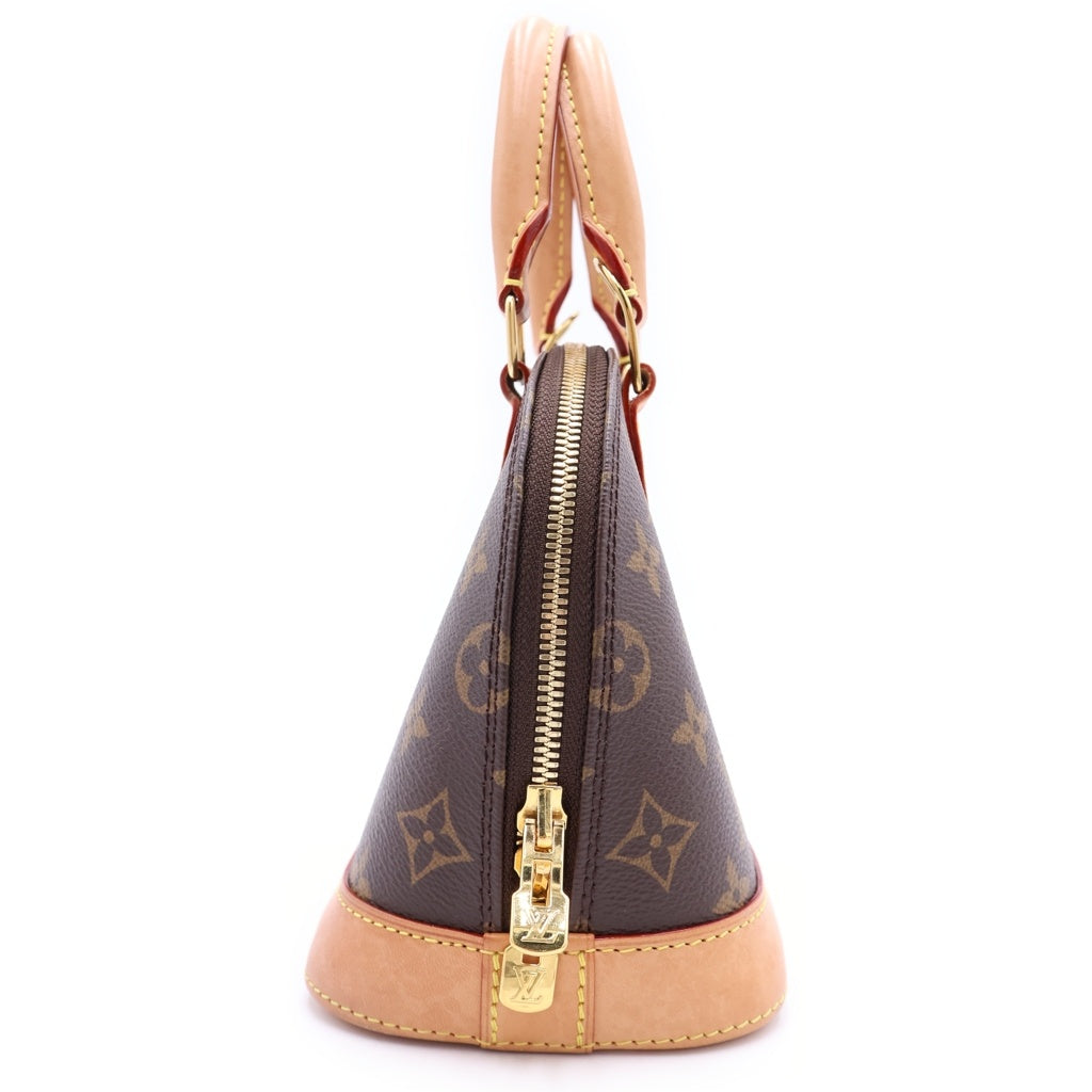 LOUIS VUITTON(ルイヴィトン) モノグラム アルマBB 2WAYバッグ ハンドバッグ ショルダーバッグ ブラウン レザー×PVC M46990 ゴールド金具 レディース