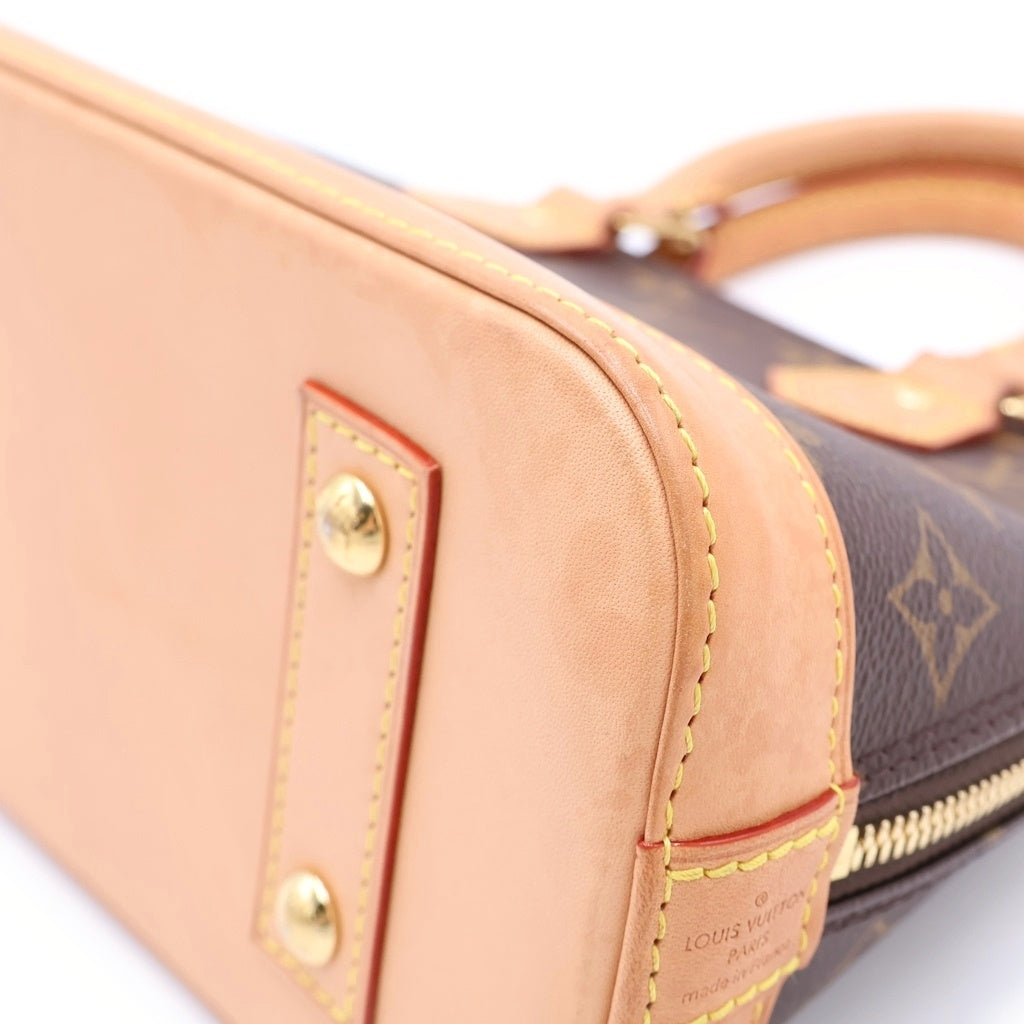 LOUIS VUITTON(ルイヴィトン) モノグラム アルマBB 2WAYバッグ ハンドバッグ ショルダーバッグ ブラウン レザー×PVC M46990 ゴールド金具 レディース