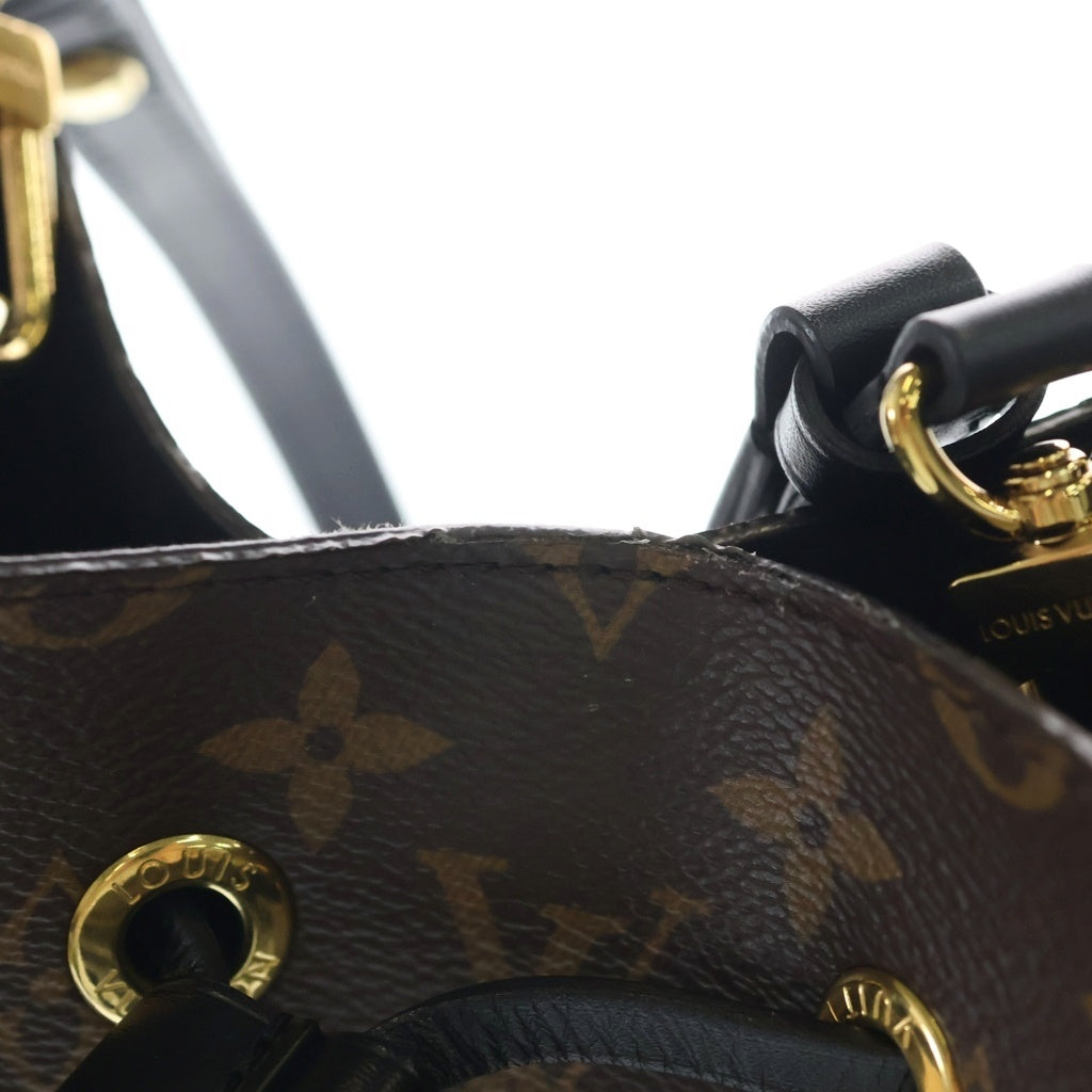 LOUIS VUITTON(ルイヴィトン) モノグラム ネオノエ ショルダーバッグ ブラウン レザー×PVC M44020 ゴールド金具 レディース