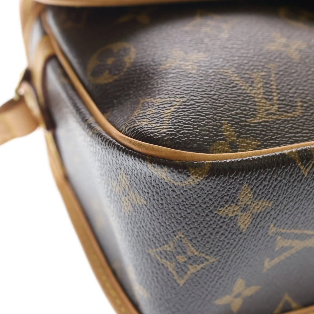 LOUIS VUITTON(ルイヴィトン) モノグラム ソローニュ ショルダーバッグ ブラウン レザー×PVC M42250 ゴールド金具 レディース