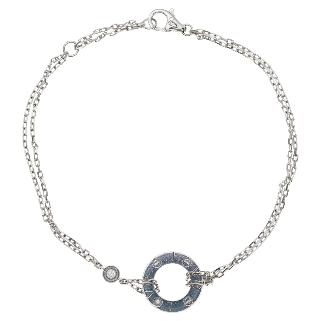 Cartier(カルティエ) ラブ サークル ブレスレット チェーン ホワイトゴールド Au750WG レディース