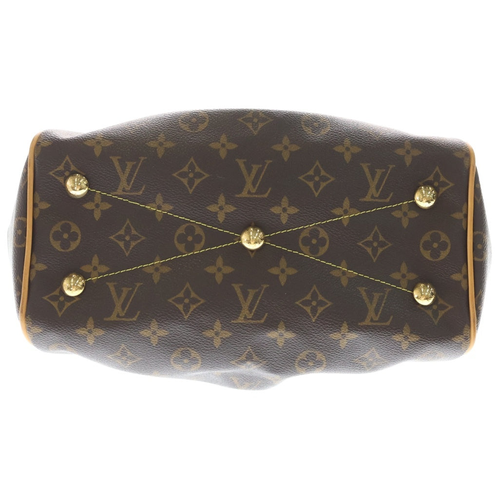 LOUIS VUITTON(ルイヴィトン) モノグラム ティボリPM ハンドバッグ ブラウン レザー×PVC M40143 ゴールド金具 レディース