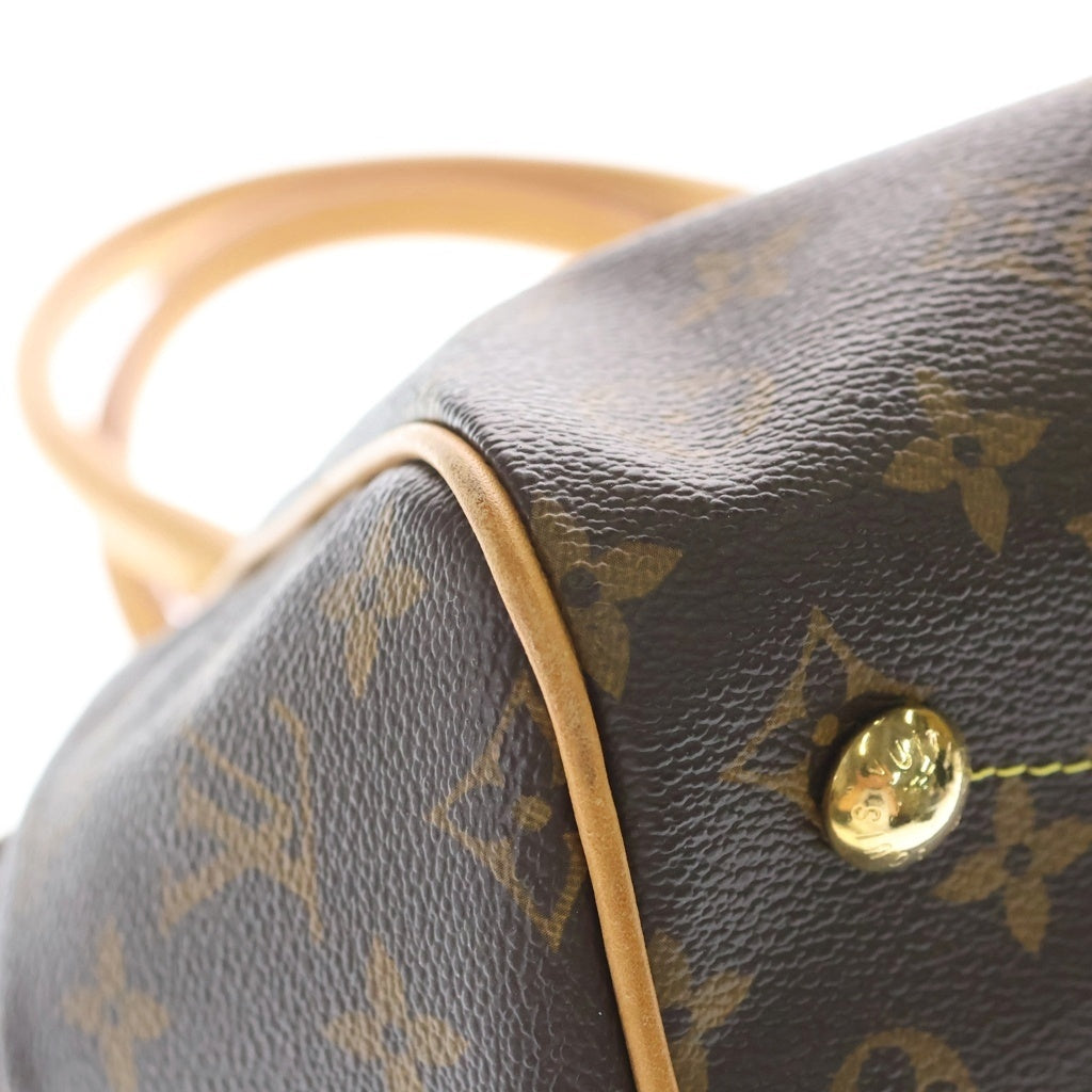 LOUIS VUITTON(ルイヴィトン) モノグラム ティボリPM ハンドバッグ ブラウン レザー×PVC M40143 ゴールド金具 レディース