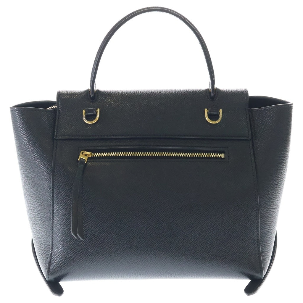 CELINE(セリーヌ) ベルトバッグ マイクロ 2WAYハンドバッグ ショルダーバッグ ブラック レザー ゴールド金具 レディース