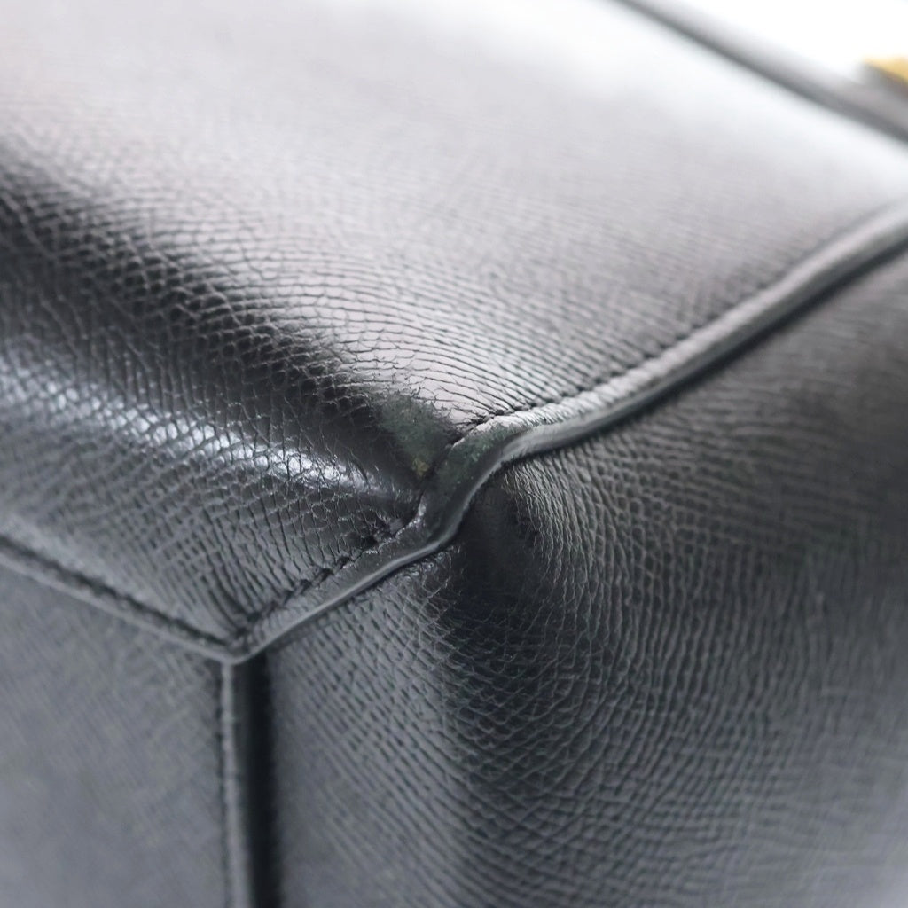 CELINE(セリーヌ) ベルトバッグ マイクロ 2WAYハンドバッグ ショルダーバッグ ブラック レザー ゴールド金具 レディース