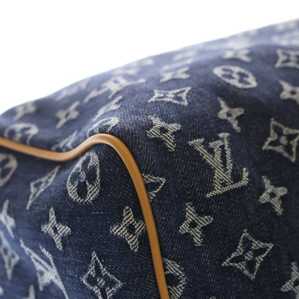 LOUIS VUITTON(ルイヴィトン) モノグラム フラワーデニム スピーディーバンドリエール30 デニム レザー 2WAY ハンドバッグ ショルダーバッグ ボストンバッグ ブルー M27556 レディース