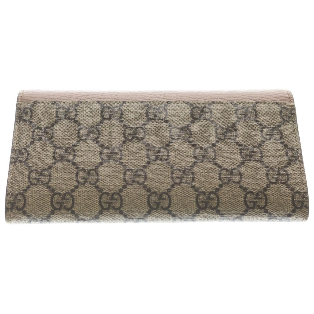 GUCCI(グッチ) GGスプリーム コンチネンタルウォレット ロングウォレット 長財布 ベージュ PVC×レザー 456116 ゴールド金具 レディース