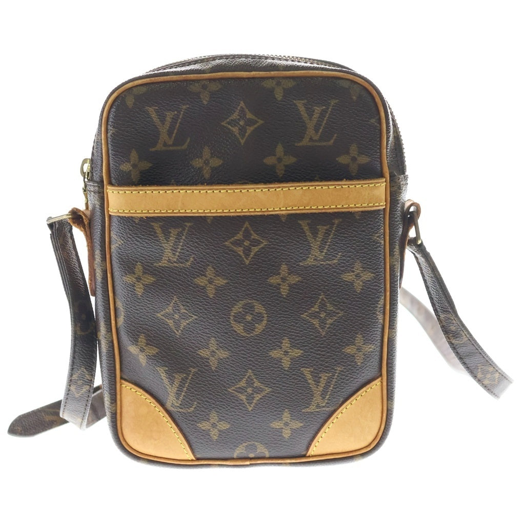 LOUIS VUITTON(ルイヴィトン) モノグラム ダヌーブ ショルダーバッグ ブラウン レザー×PVC M45266 ゴールド金具 レディース