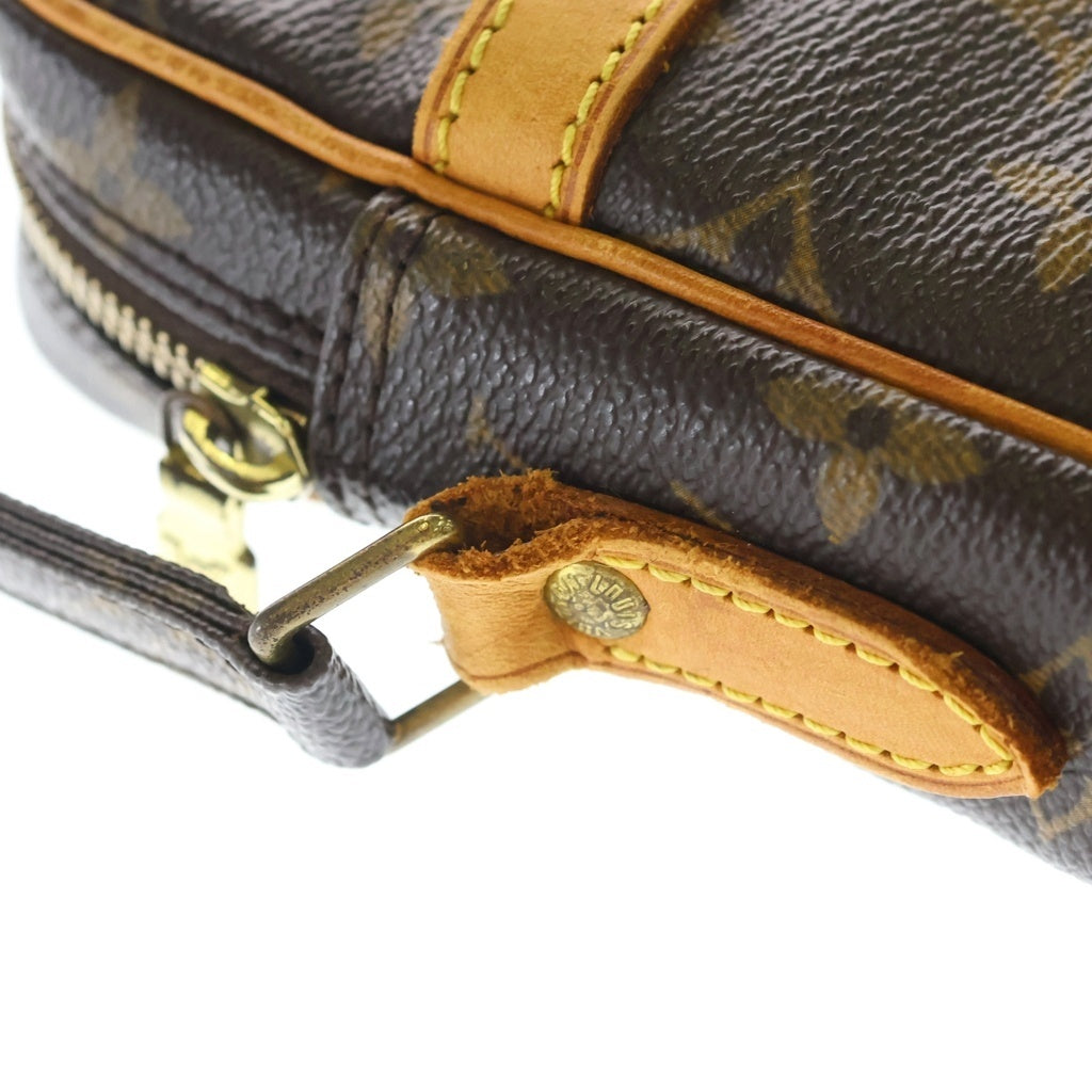 LOUIS VUITTON(ルイヴィトン) モノグラム ダヌーブ ショルダーバッグ ブラウン レザー×PVC M45266 ゴールド金具 レディース