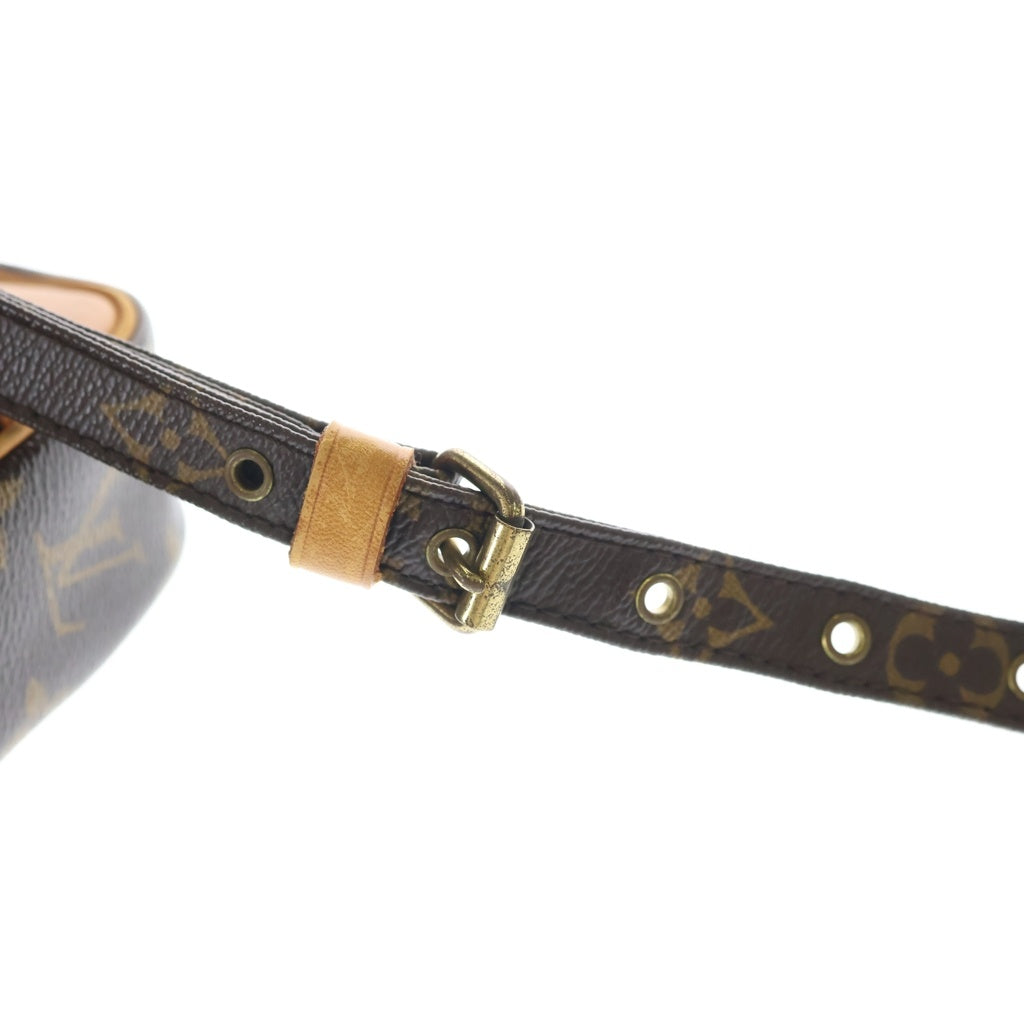 LOUIS VUITTON(ルイヴィトン) モノグラム ダヌーブ ショルダーバッグ ブラウン レザー×PVC M45266 ゴールド金具 レディース