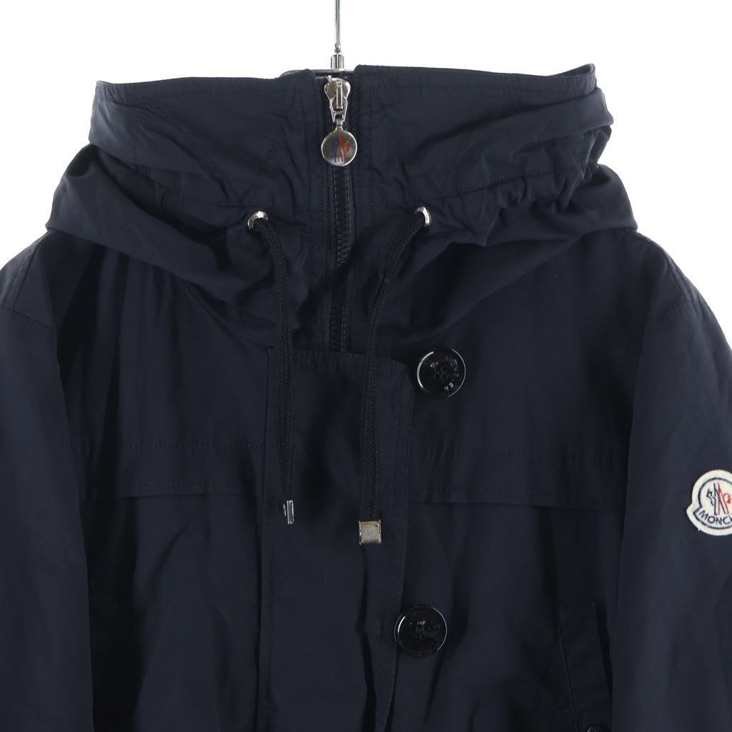 MONCLER(モンクレール) ワッペンロゴ ナイロン フーデッド ジャケット コート アウター #2 ブラック レディース