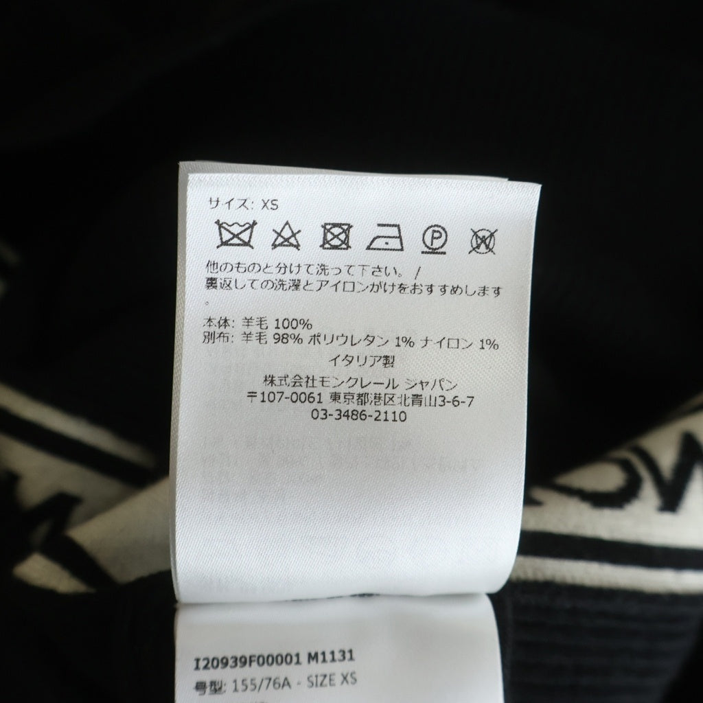 MONCLER(モンクレール) サイドロゴ ハーフジップニット リブ編み セーター ウール ブラック I20939F00001 レディース