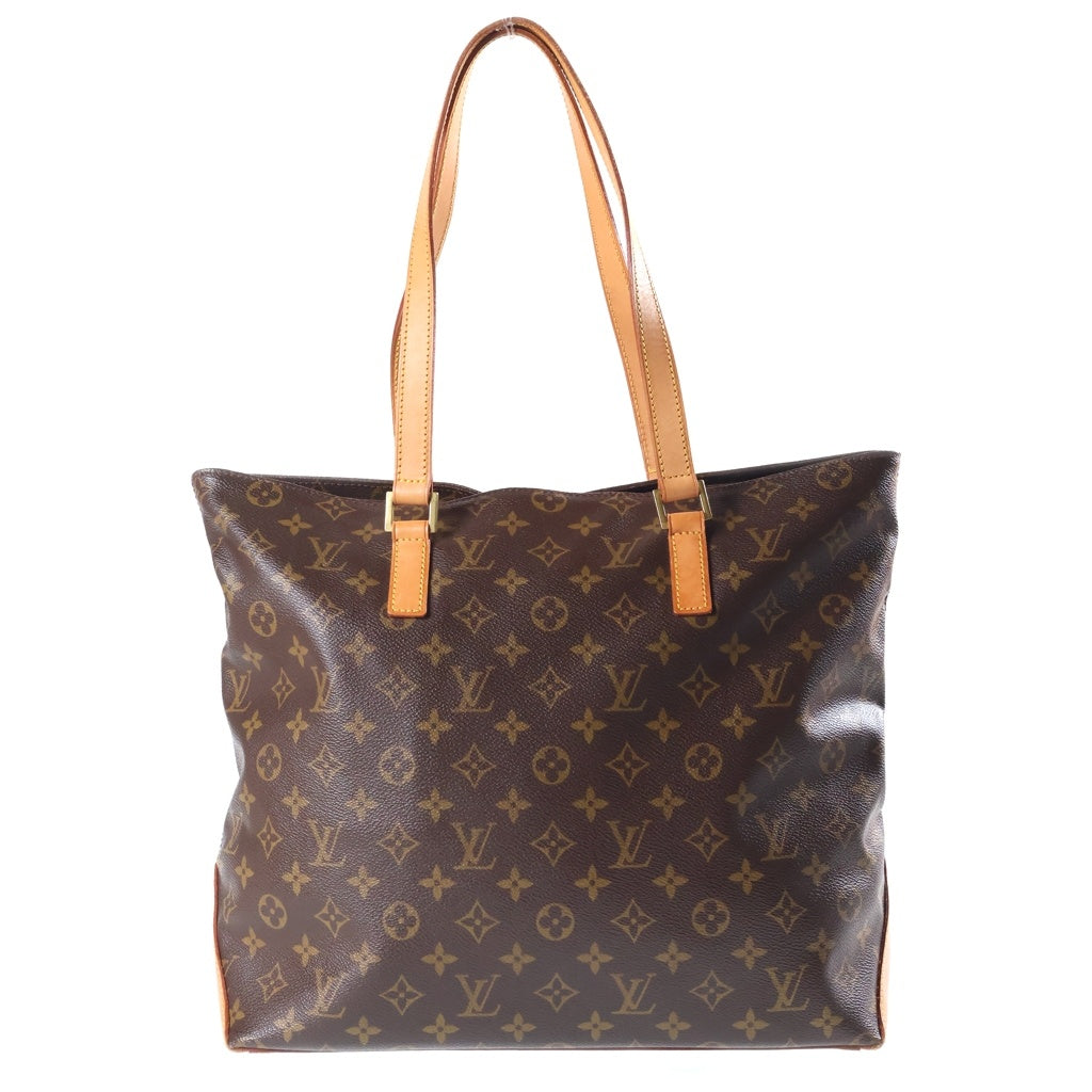 LOUIS VUITTON(ルイヴィトン) モノグラム カバ・メゾ トートバッグ ハンドバッグ ブラウン レザー×PVC M51151 ゴールド金具 レディース