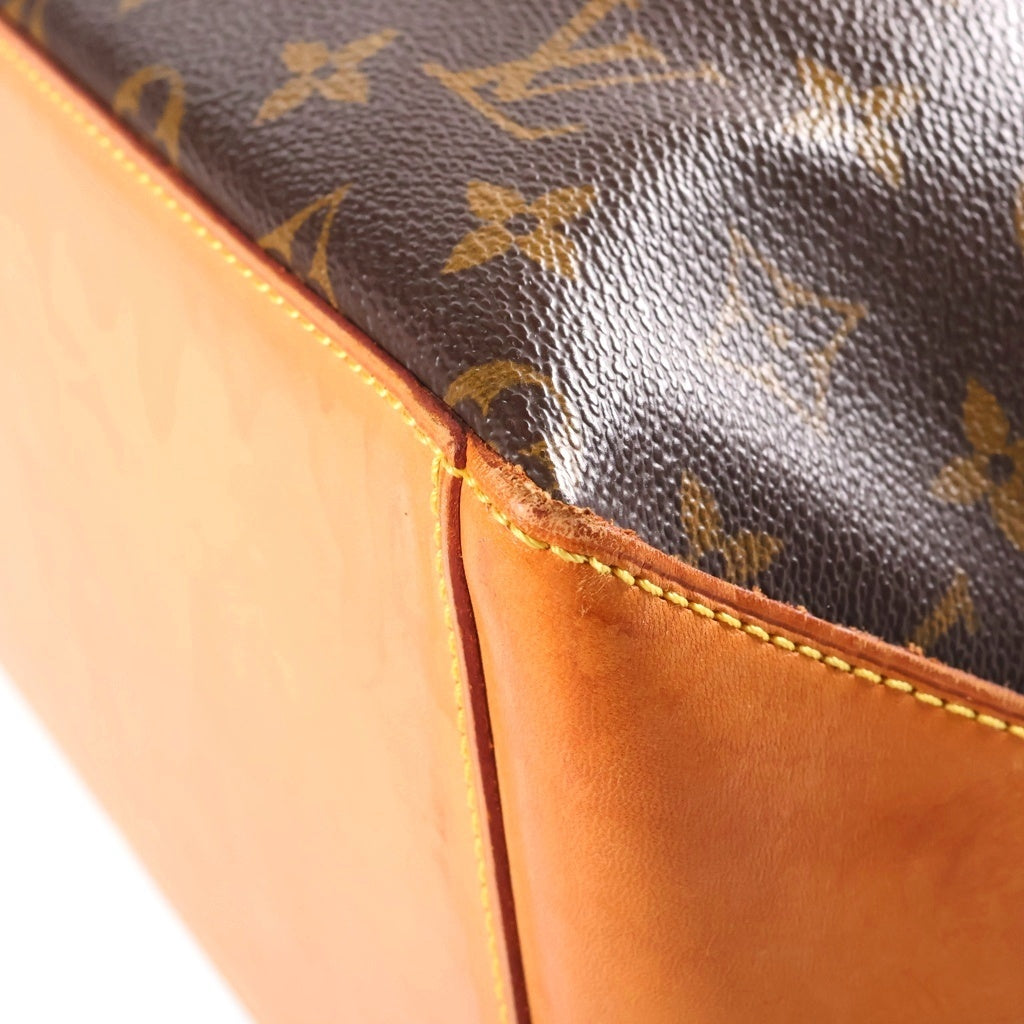 LOUIS VUITTON(ルイヴィトン) モノグラム カバ・メゾ トートバッグ ハンドバッグ ブラウン レザー×PVC M51151 ゴールド金具 レディース