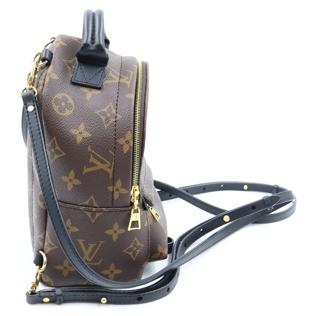 LOUIS VUITTON(ルイヴィトン) モノグラム パームスプリングスMINI リュックサック バックパック ミニバッグ ブラウン×ブラック レザー×PVC M44873 ゴールド金具 レディース
