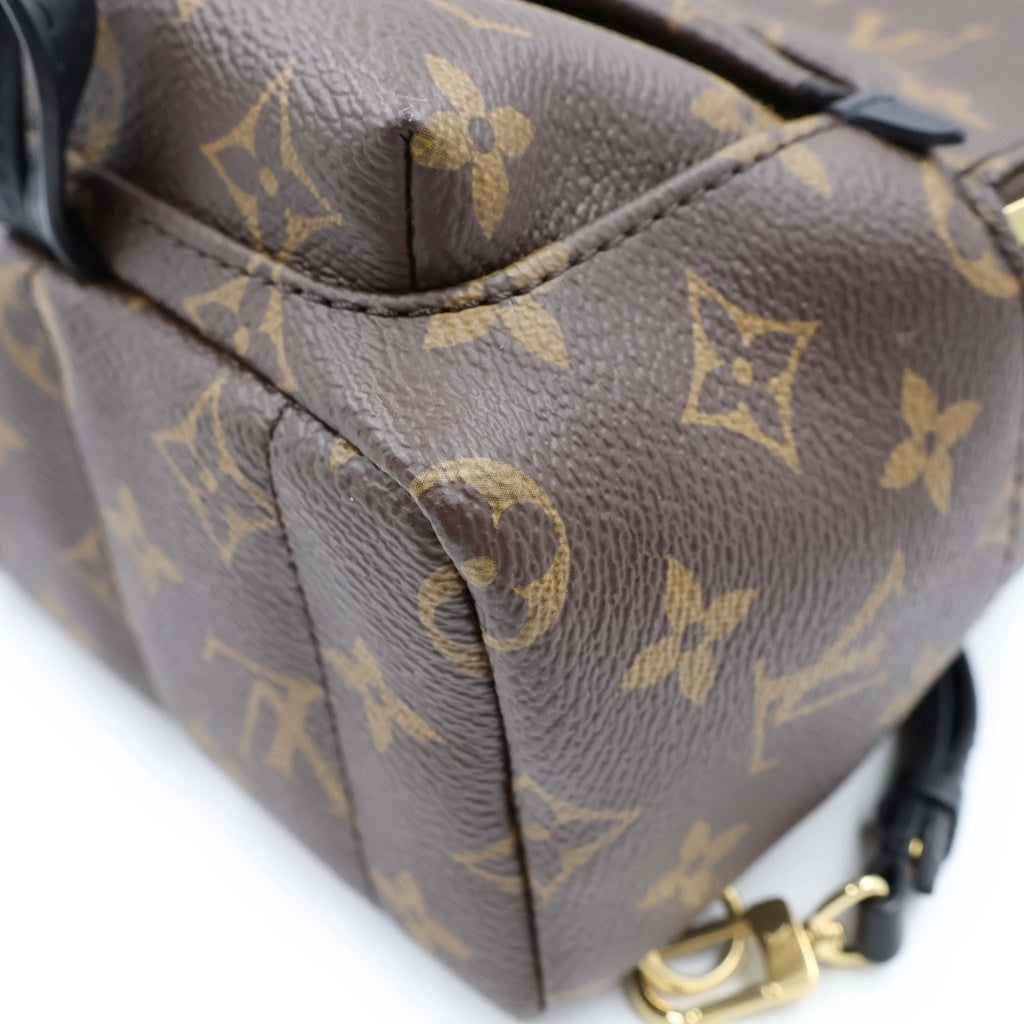 LOUIS VUITTON(ルイヴィトン) モノグラム パームスプリングスMINI リュックサック バックパック ミニバッグ ブラウン×ブラック レザー×PVC M44873 ゴールド金具 レディース