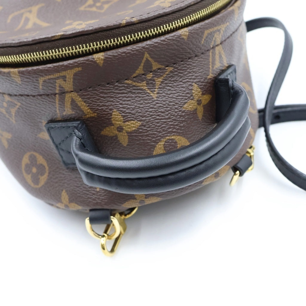 LOUIS VUITTON(ルイヴィトン) モノグラム パームスプリングスMINI リュックサック バックパック ミニバッグ ブラウン×ブラック レザー×PVC M44873 ゴールド金具 レディース