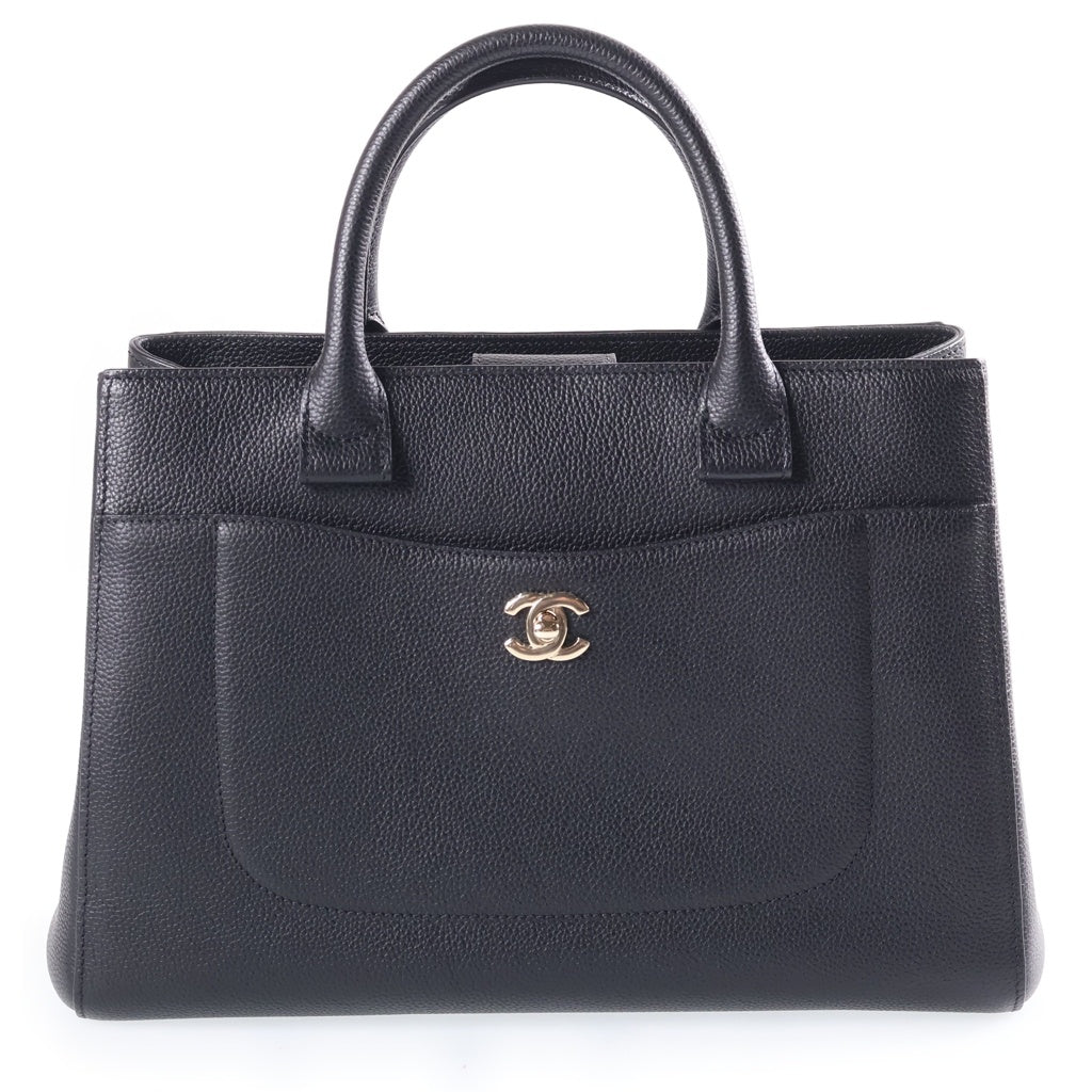 CHANEL(シャネル) ネオエグゼクティブトート ハンドバッグ 2WAYバッグ ショルダーバッグ ブラック キャビアスキン ゴールド金具 A69930 レディース