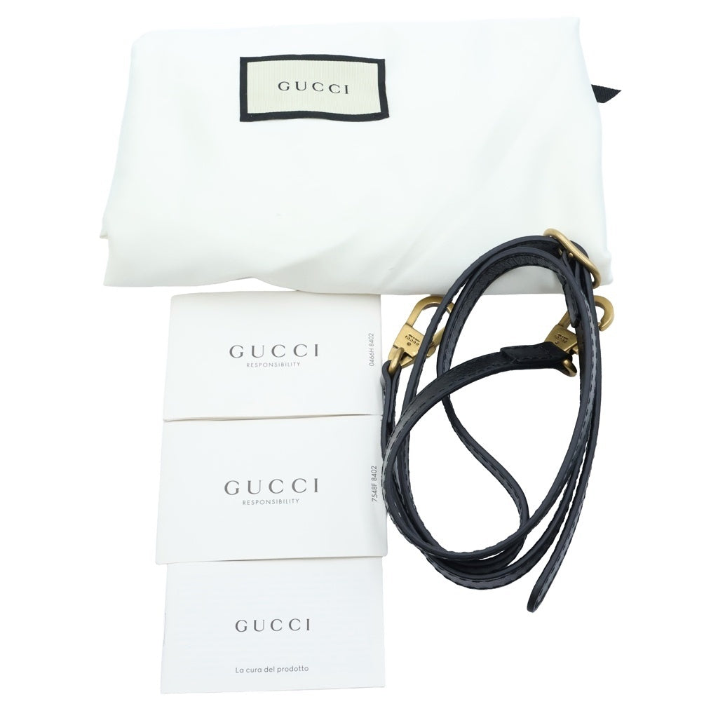 GUCCI(グッチ) GGマーモント リベル 2wayハンドバッグ ショルダーバッグ ボストンバッグ ブラック レザー 523819