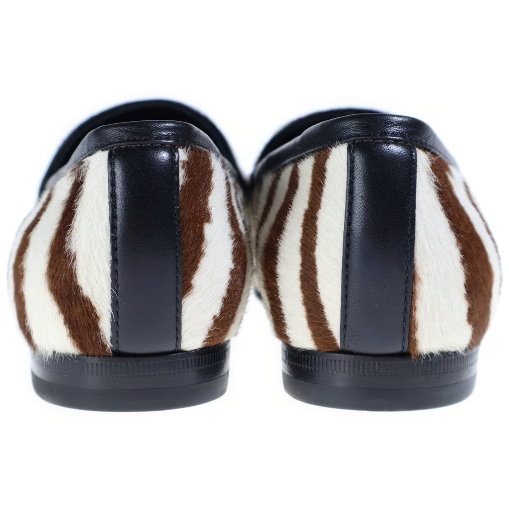 GUCCI(グッチ) Jordaan unborn calf horse bit loafer shoes ヨルダーンアンボーンカーフホースビットローファーシューズ ブラウン×ホワイト レディース