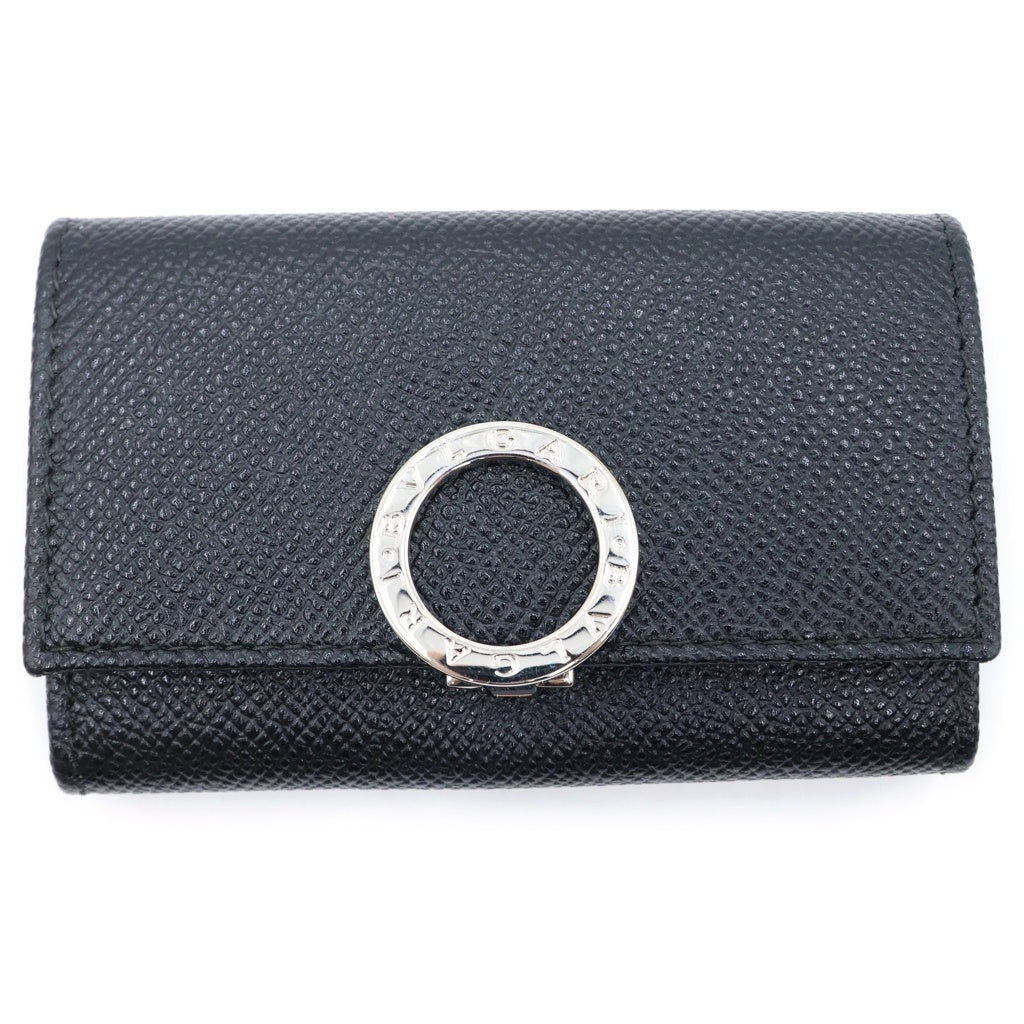BVLGARI(ブルガリ) ブルガリブルガリ 6連キーケース キーホルダー ブラック レザー シルバー金具 レディース