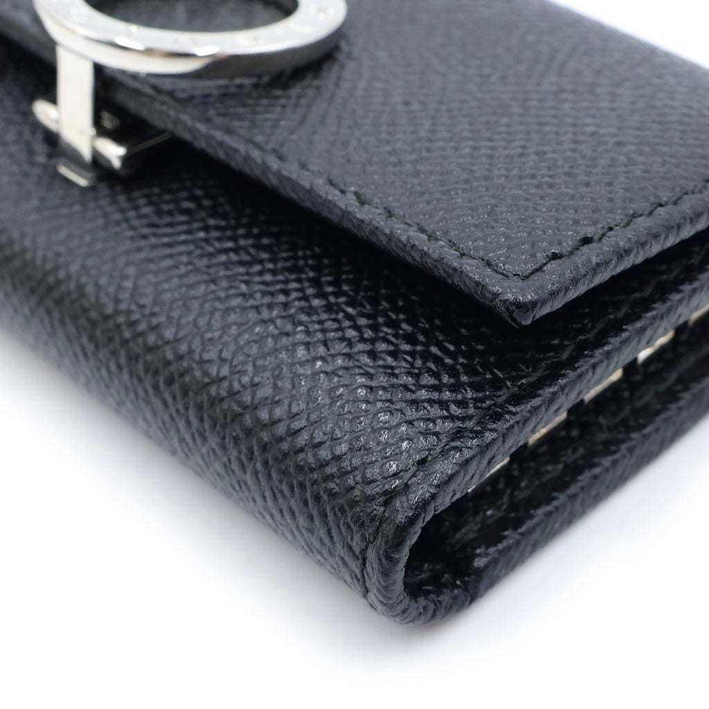 BVLGARI(ブルガリ) ブルガリブルガリ 6連キーケース キーホルダー ブラック レザー シルバー金具 レディース