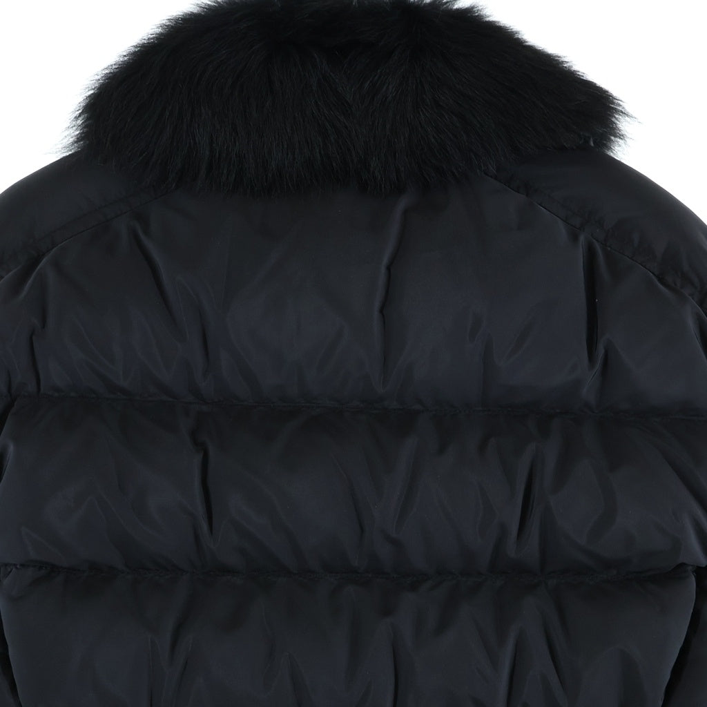 PRADA(プラダ) ファー付きライダースショートダウンジャケット ブラック リナイロン 29Y510 R202 Q04 レディース