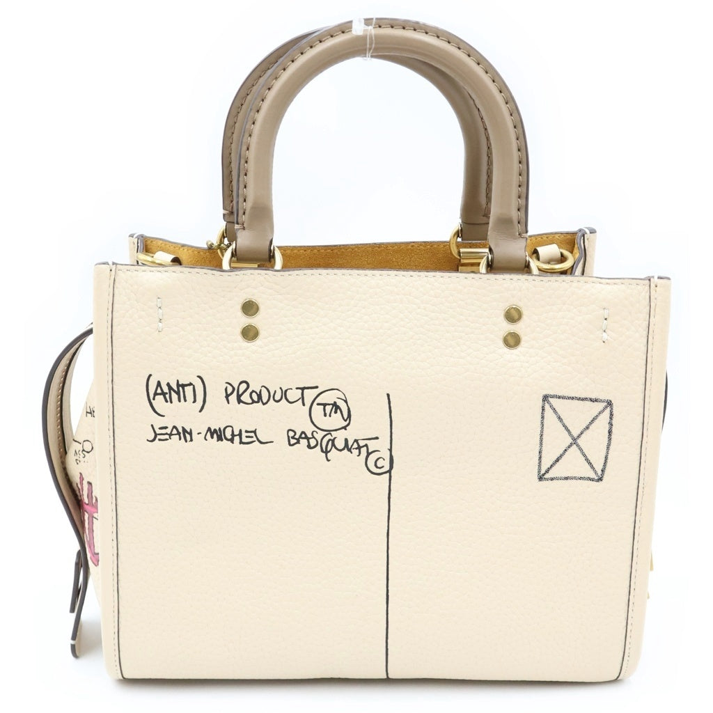 COACH(コーチ) バスキアコラボ ローグ25 ハンドバック 3way レザー ベージュ レディース