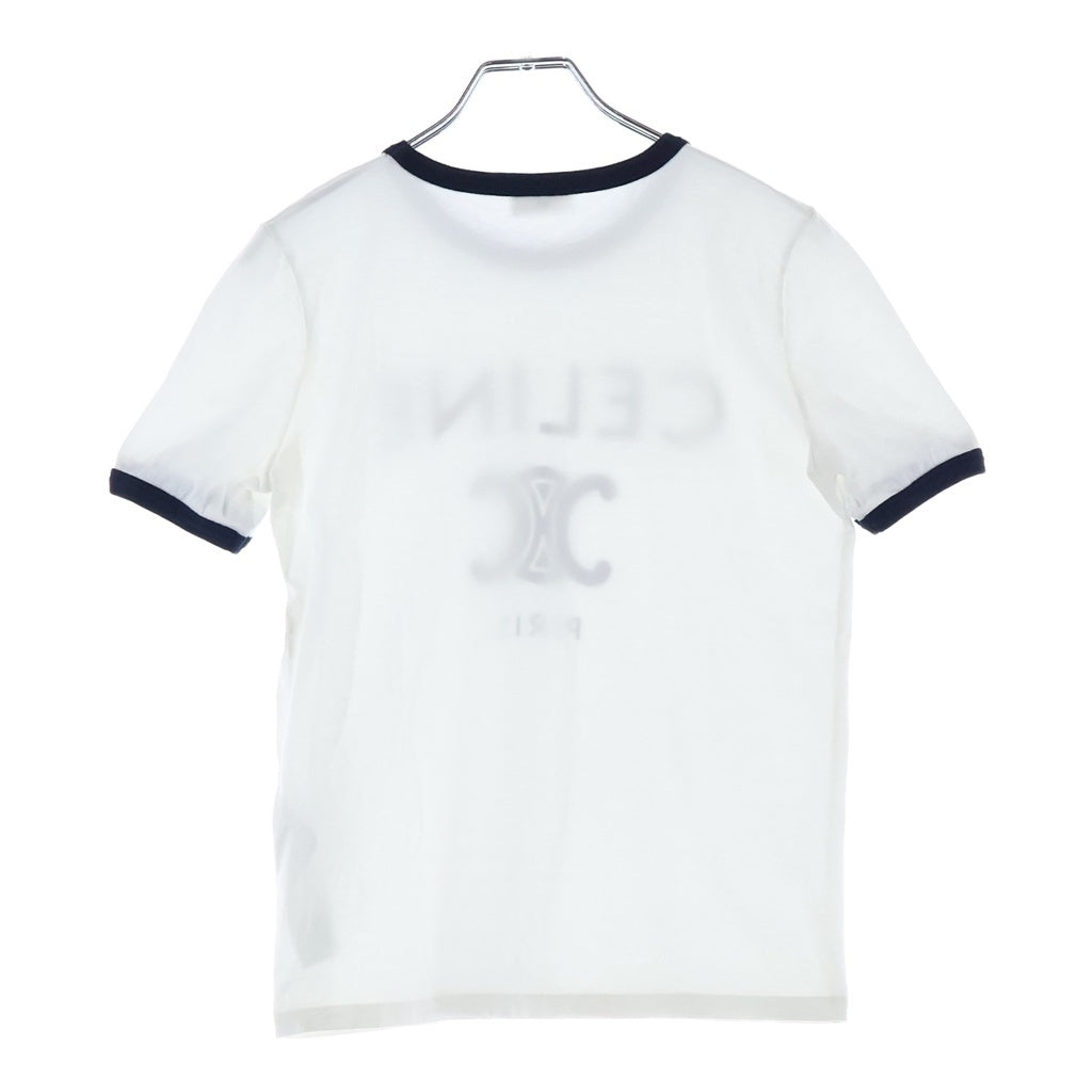 CELINE(セリーヌ) トリオンフ リンガー半袖ロゴTシャツ カットソー ホワイト #XS レディース