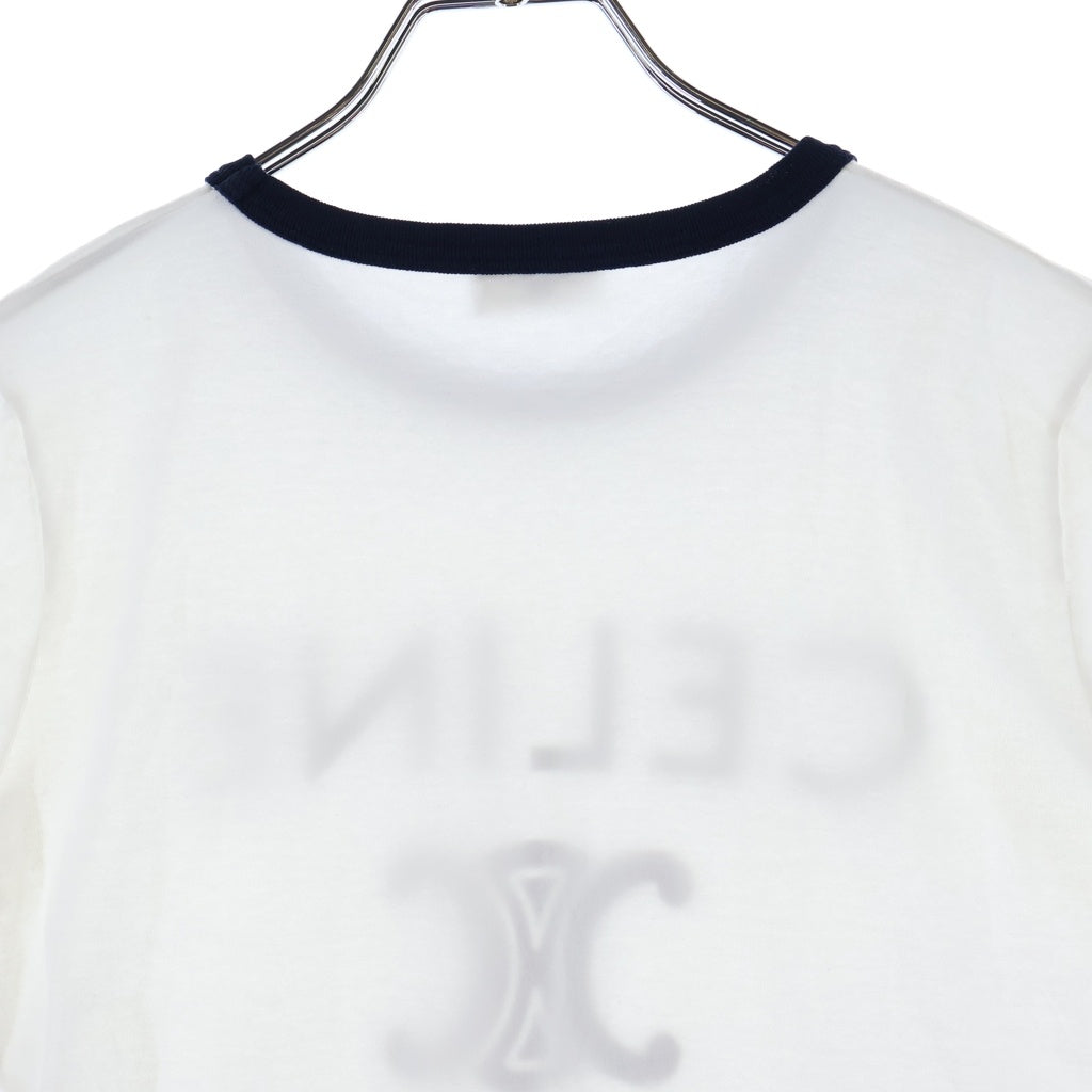 CELINE(セリーヌ) トリオンフ リンガー半袖ロゴTシャツ カットソー ホワイト #XS レディース