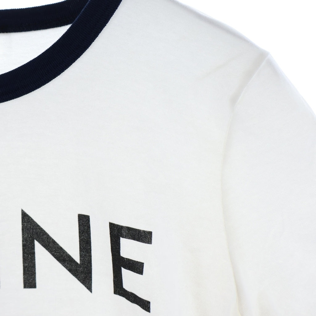 CELINE(セリーヌ) トリオンフ リンガー半袖ロゴTシャツ カットソー ホワイト #XS レディース