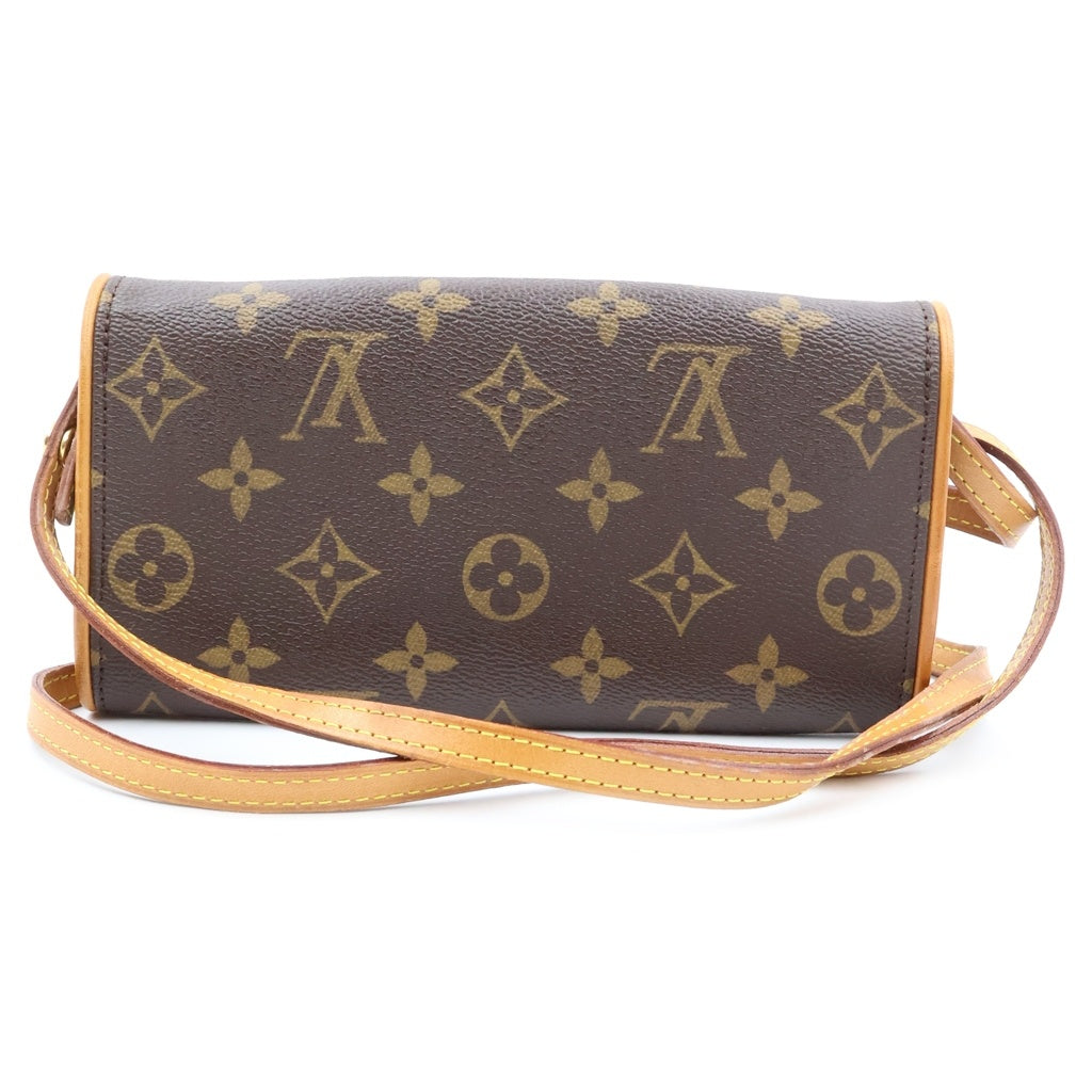 LOUIS VUITTON(ルイヴィトン) モノグラム ポシェットツインPM ショルダーバッグ ミニバッグ ショルダーポシェット PVC×レザー M51854 ゴールド金具 レディース