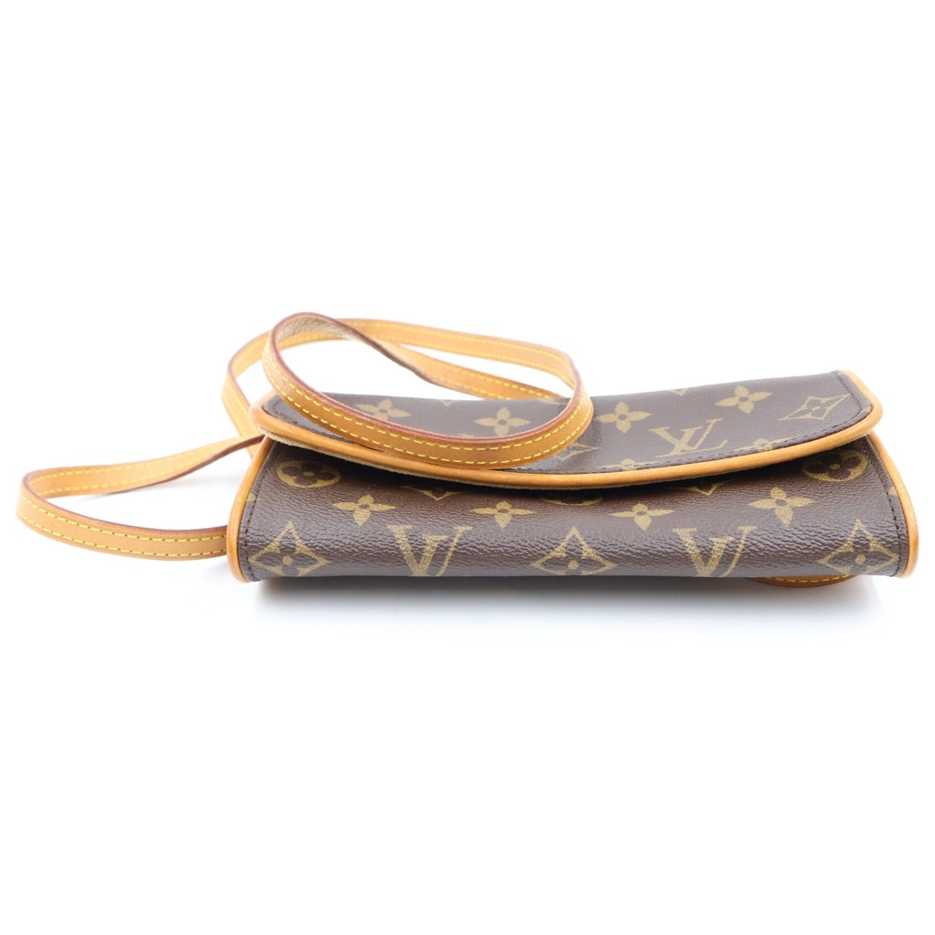 LOUIS VUITTON(ルイヴィトン) モノグラム ポシェットツインPM ショルダーバッグ ミニバッグ ショルダーポシェット PVC×レザー M51854 ゴールド金具 レディース