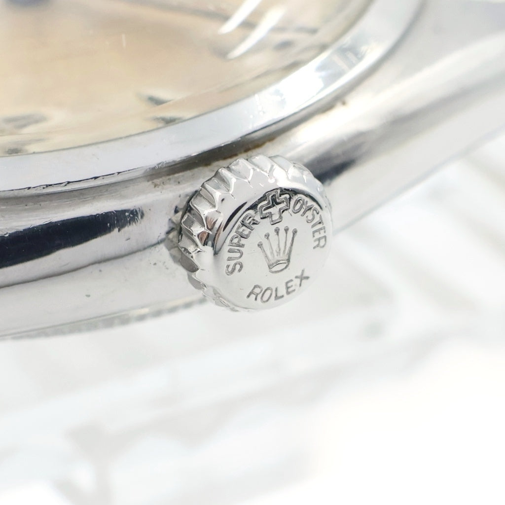ROLEX(ロレックス) ×CHROME HEARTS フローラル クラシックチェーン ウォッチブレスレット オイスターパーペチュアル セミバブルバック シルバー文字盤 SS×SV/AT オートマ 自動巻き 腕時計 シルバー 6084