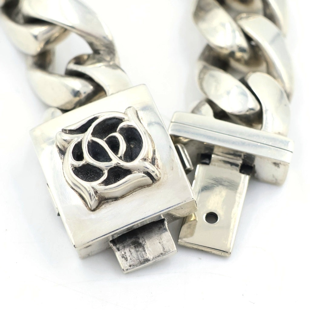 ROLEX(ロレックス) ×CHROME HEARTS フローラル クラシックチェーン ウォッチブレスレット オイスターパーペチュアル セミバブルバック シルバー文字盤 SS×SV/AT オートマ 自動巻き 腕時計 シルバー 6084
